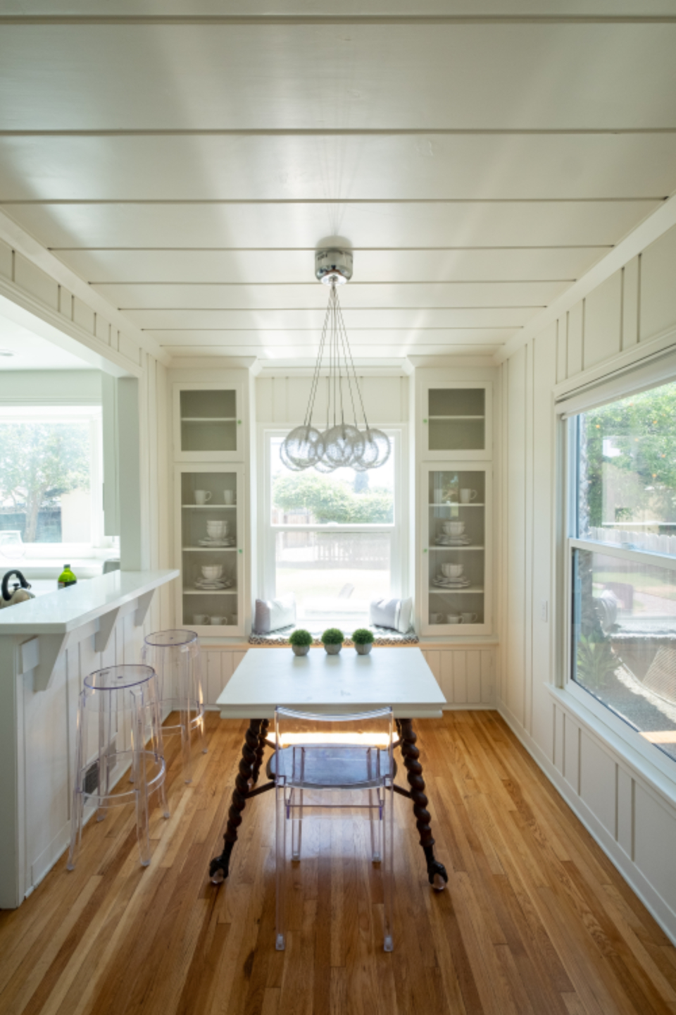Remodeled kitchen with cabinets and island