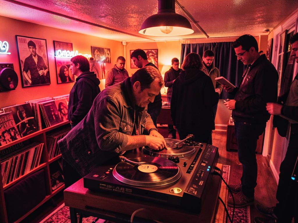 Vinyl night at the record shop